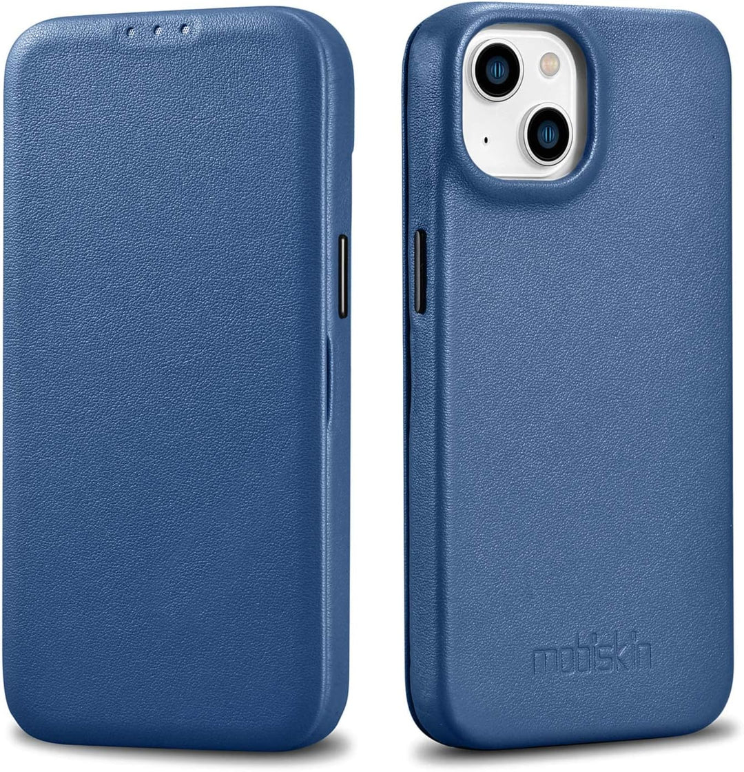 Mobiskin Hülle kompatibel mit Apple iPhone 14 (6,1 Zoll), Handyhülle mit echtem Leder, Case, Schutzh