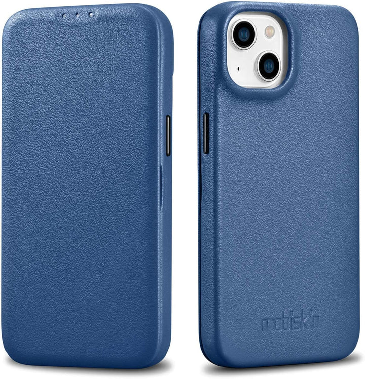 Mobiskin Hülle kompatibel mit Apple iPhone 14 (6,1 Zoll), Handyhülle mit echtem Leder, Case, Schutzh