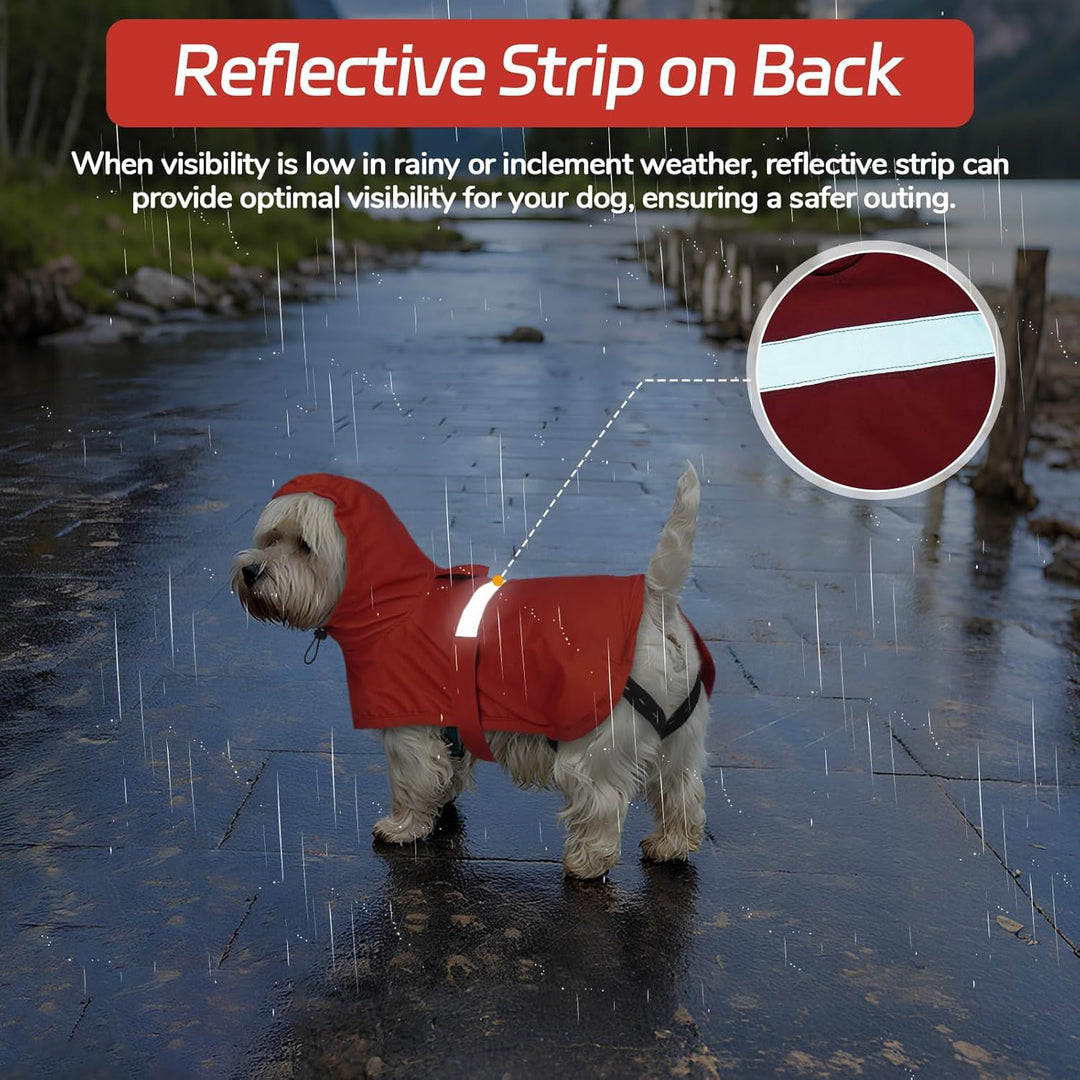 Lelepet Hund Regenmantel, wasserdichte Regenjacke für Mittelgrosse Hunde, Hunderegenmantel mit Refle