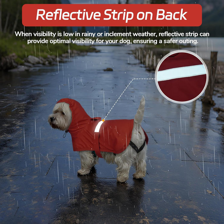 Lelepet Hund Regenmantel, wasserdichte Regenjacke für Mittelgrosse Hunde, Hunderegenmantel mit Refle