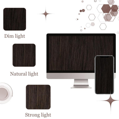 Hetto Braun Clip in Extensions Echthaar Remy Extensions Clip in Echthaar Dunkelstes Braun Extensions
