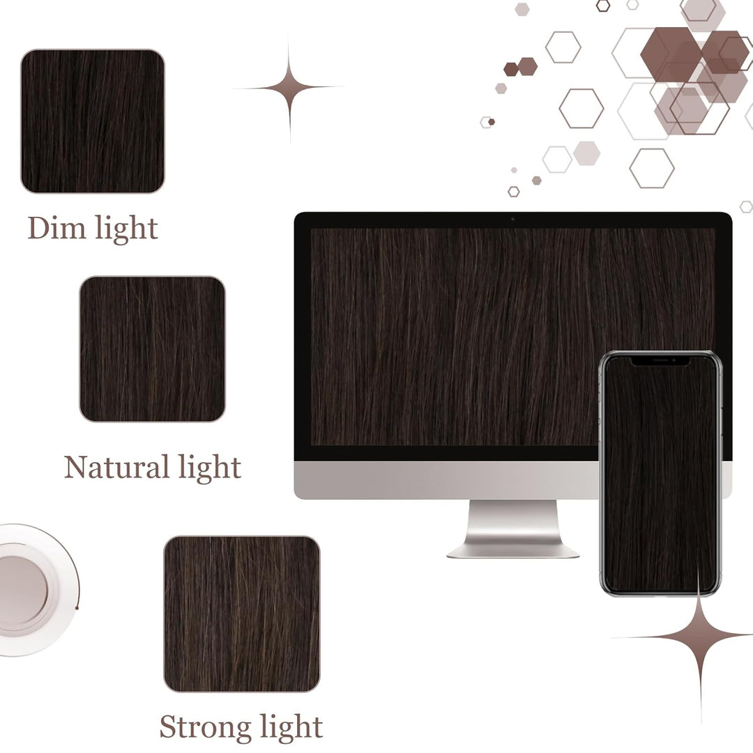 Hetto Clip in Extensions Echthaar Braun Extensions Clip in Echthaar Remy Clip in Haarverlangerung Ex
