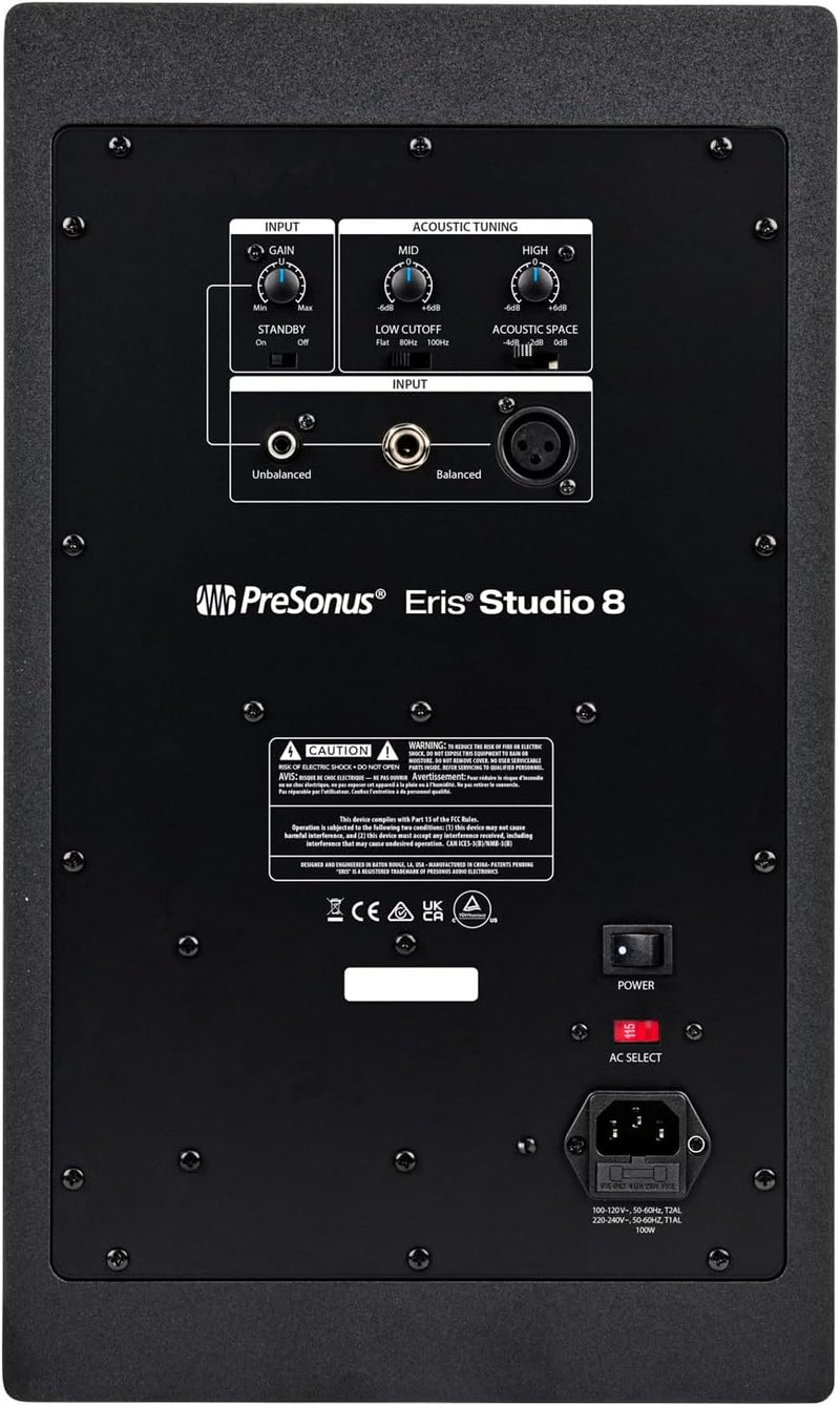 PreSonus Eris Studio 8 Aktive Monitor-Boxen 8" Lautsprecher 1 Paar + 2x keepdrum Klinkenkabel