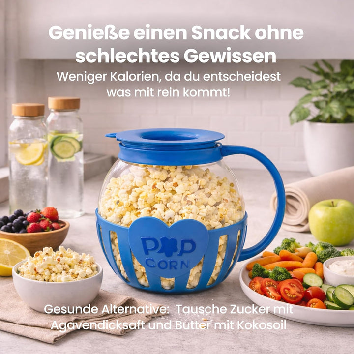 Netrox - Popcorn Maker für Mikrowelle – Glasbehälter, BPA-frei, spülmaschinengeeignet – Fettfreie Po