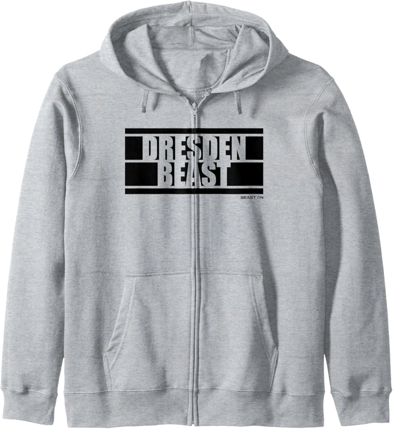 Dresden Beast Fitness Training Gym Motivation Sprüche weisses Kapuzenjacke