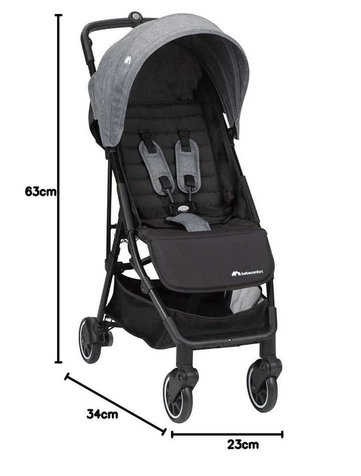 Bebeconfort Buggy Teeny 3D, Ultrakompakt zusammenklappbarer Kinderwagen inkl. passender Tragetasche,