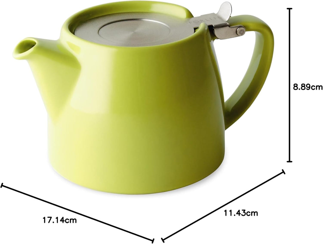 Forlife Stump Teekanne mit SLS-Deckel und Teesieb, 510 ml, porzellan, lime, 16-Ounce / 473 ml, Lime