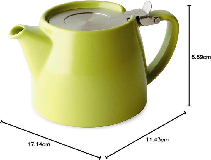 Forlife Stump Teekanne mit SLS-Deckel und Teesieb, 510 ml, porzellan, lime, 16-Ounce / 473 ml, Lime