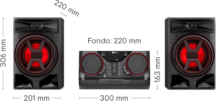 LG CK43N XBOOM, Soundsystem, 300 W, Bluetooth, USB, AUX-Eingang, Synchronisation, Partysteuerung, Eq