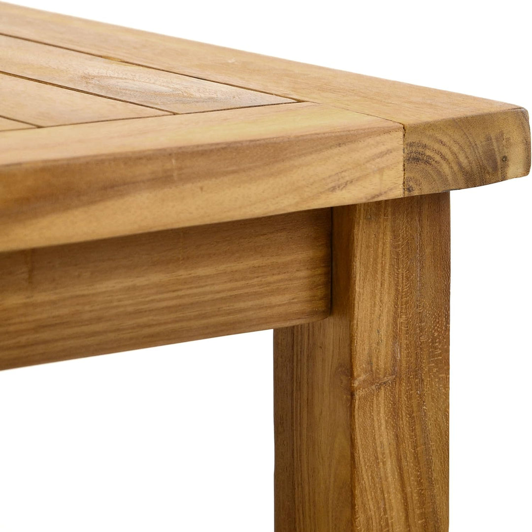 Divero Beistelltisch Blumen Hocker Balkontisch Teak Holz Tisch für Bad Terrasse Balkon Garten – wett