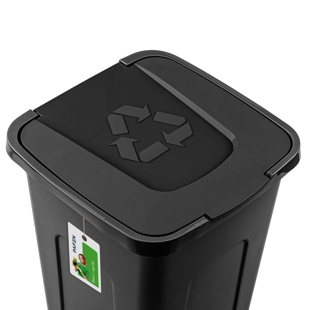 PAFEN Grosser Mülleimer 50l mit Deckel – Abfallbehälter 550 x 365 x 370mm - Abfalleimer für Trennen