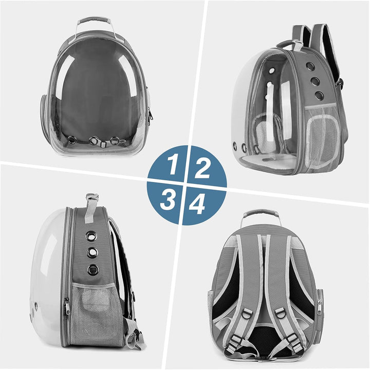 PETCUTE Katzenrucksack Raumkapsel,Tragbar Haustier-Rucksack für kleine Katzen, Welpen, Hunde, Hase,A