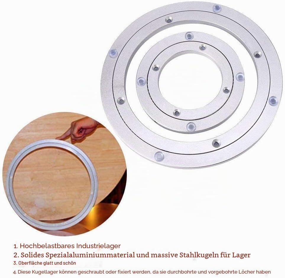 Drehlager aus Aluminiumlegierung, Lazy Susan Hochleistungs Drehlager Runder Esstisch Glatter drehbar