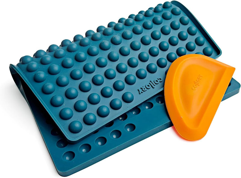 Collory Medium Halbkugel (1,5cm) Silikon Backmatte und Teigschaber Set, DIY Hundekekse, Pralinen und