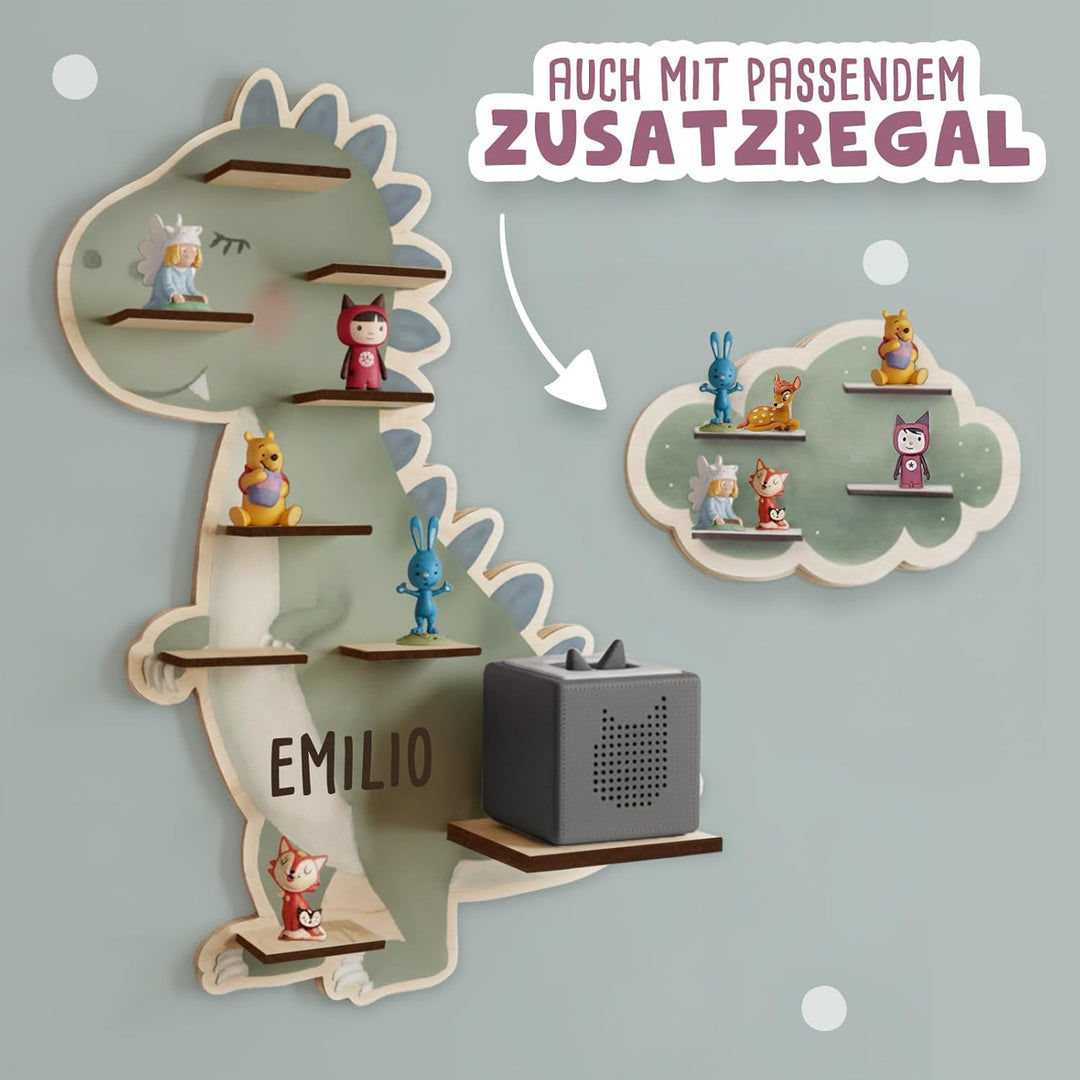 hellomini Personalisiertes Tonie Regal Jungen - Toniebox Regal mit Wunschnamen fürs Kinderzimmer - R