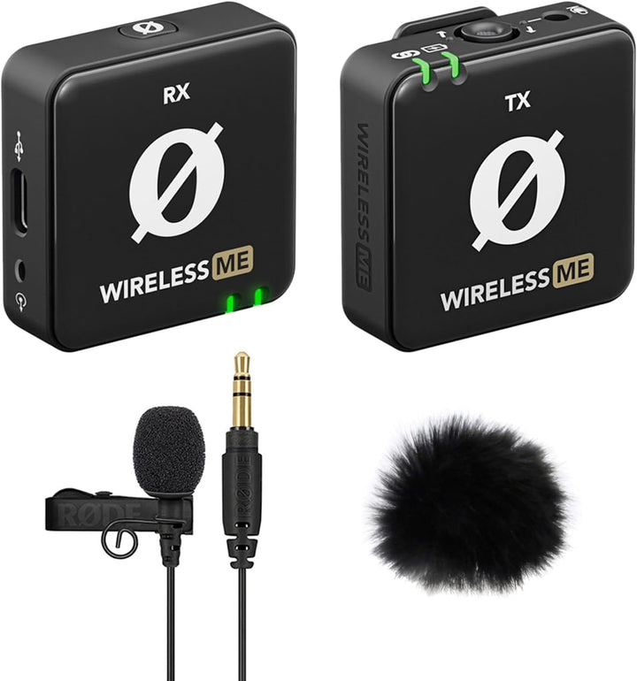 Rode Wireless ME Drahtlos Mikrofon-System + Lavalier GO Schwarz + keepdrum Fell-Windschutz WIME + La