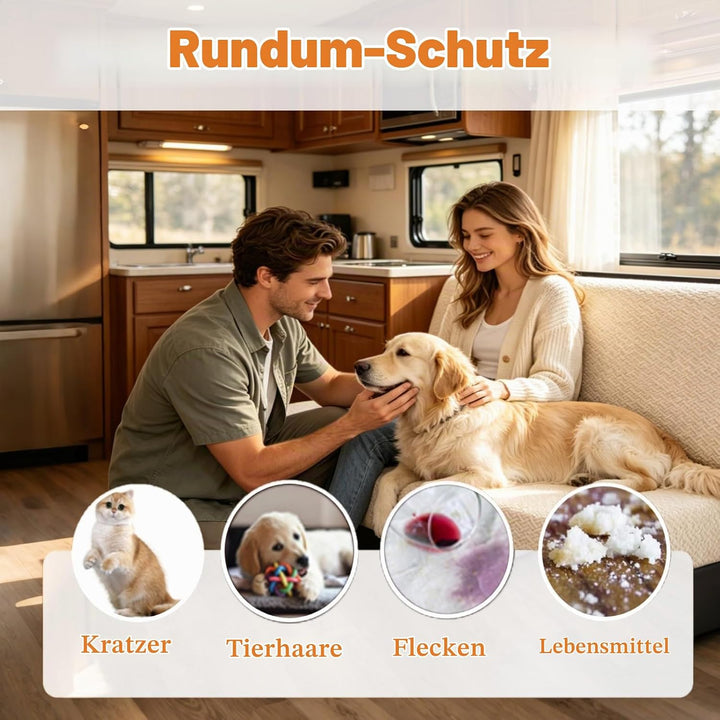 Wohnmobil Sitzbezüge, 2 Stück (1 Set) Stretch Wohnwagen Sofa-Sitzkissenbezug Jacquard RV-Sofabezug C