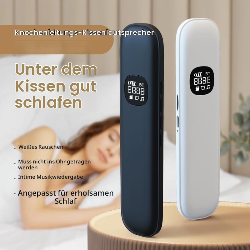 Pillow Speaker for Deep Sleep - Wireless Bluetooth Bone Conduction, Built-in White Noise &amp; Adjustabl