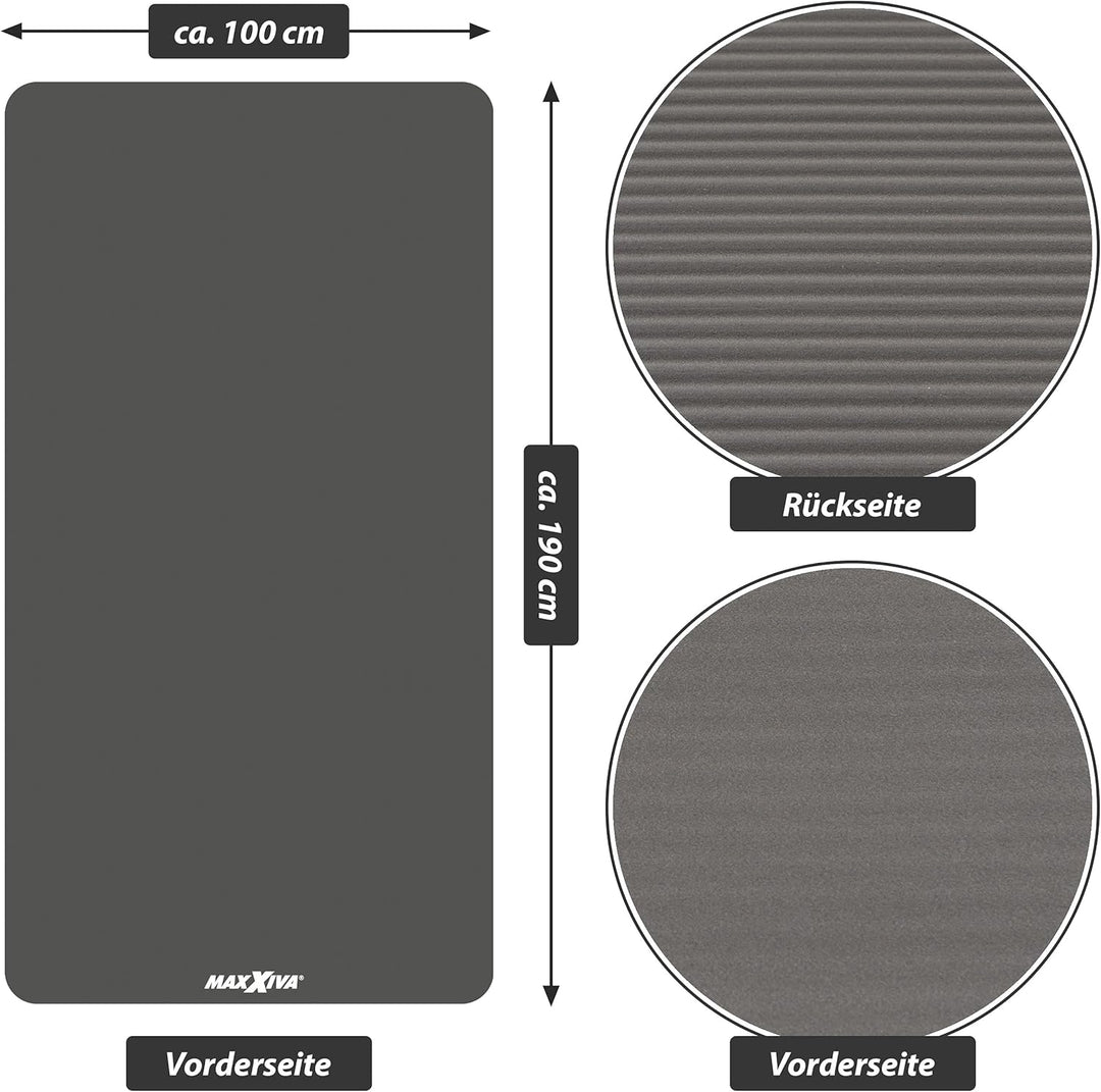 Yogamatte - 190x60x1,5 cm oder 190x100x1,5 cm, mit Tragegurt, Phthalatfrei, Rutschfest, Farbwahl - G