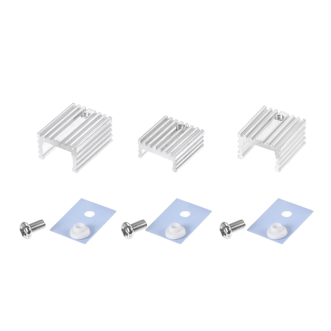 sourcing map 20 mm x 15 mm x 10 mm, 17 mm x 15 mm x 10 mm, 16 mm x 15 mm x 7 mm TO-220 Aluminium Küh