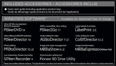 Pioneer Internes Blu-ray-Laufwerk BDR-S13E-X, Premium-Modell für Computer-Videofans, BD/DVD/CD-Brenn