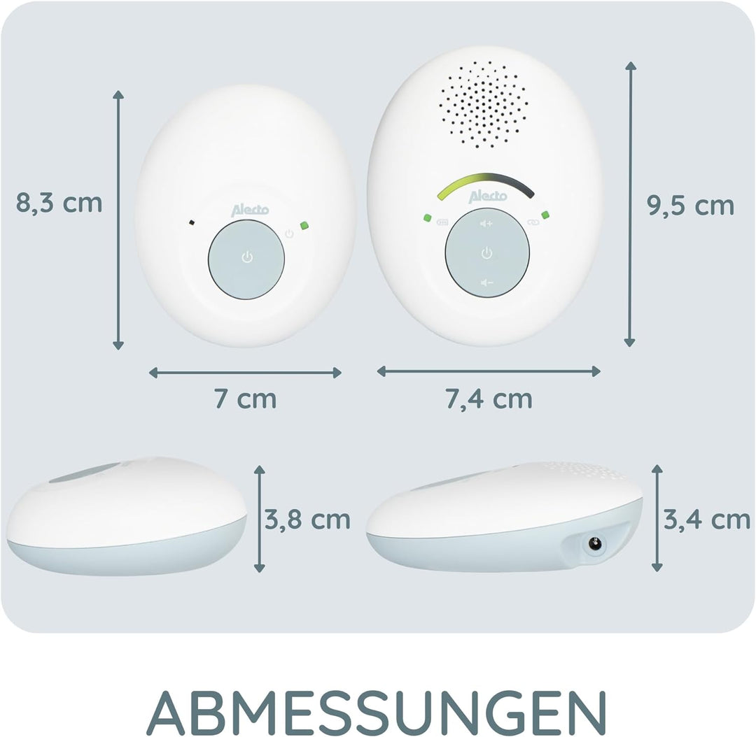 Alecto DBX110 Babyphone Audio - digitales Babyphone mit DECT - 300 m Reichweite - kompaktes Design -
