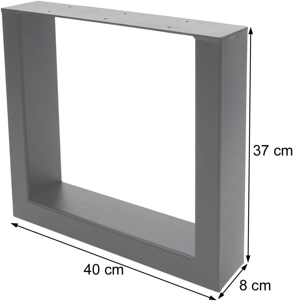 Mendler 2er-Set Tischbein HWC-H33, für Couchtisch Sitzbank Tischgestell Tischkufe, Industrial 37x40c