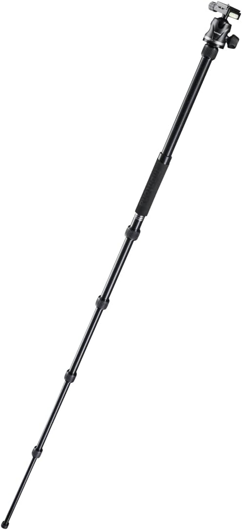 Mantona DSLM Travel Evolution 224 leichtes Allround Reisestativ mit Vollausstattung,360°Panorama Kug