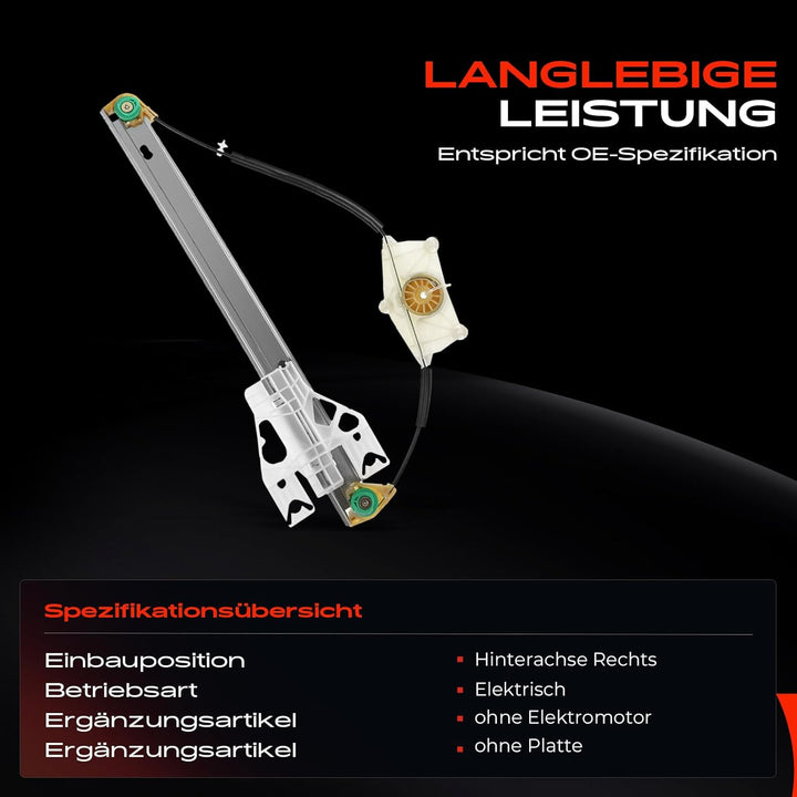 Frankberg Fensterheber Elektrisch Ohne Motor Hinten Links Kompatibel mit Q5 8RB Alle Motoren SUV 200