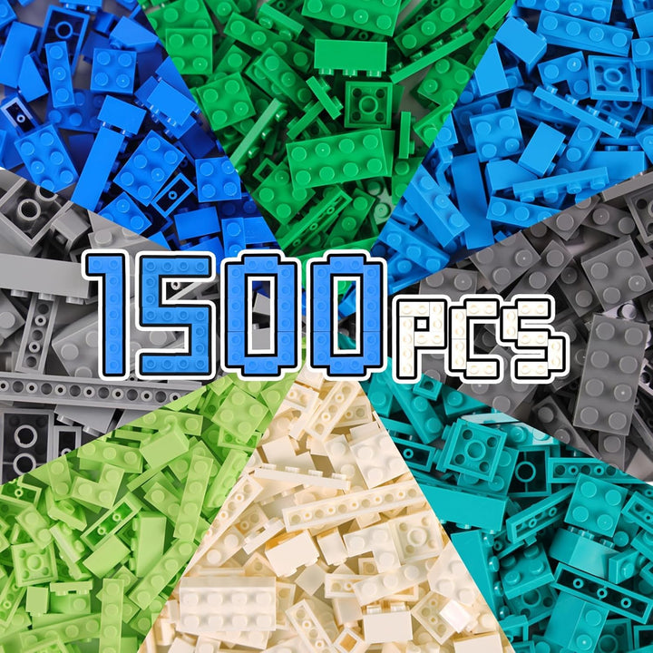 1500 Basic Bausteine Box, Klassische Basis Steine Nachfüllpacks Kompatibel zu Allen Anderen Herstell