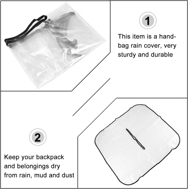 Lurrose 1 x PVC-Regenschutz für die Handtasche im Freien (Transparent, Grifföffnung 32 cm)