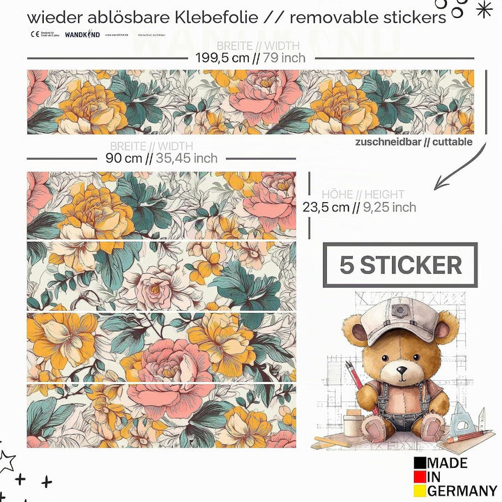 WANDKIND Aufkleber für IKEA KURA Kinderbett Hochbett Klebefolie Möbelfolie Sticker Kinderzimmer Blum