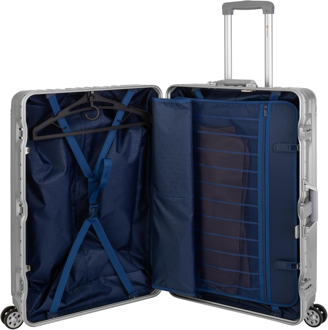 Travelhouse London Koffer Silber S-55cm, L-55cm · 2er-Set · Alu-Rahmen · Polykarbonat Hartschale · H