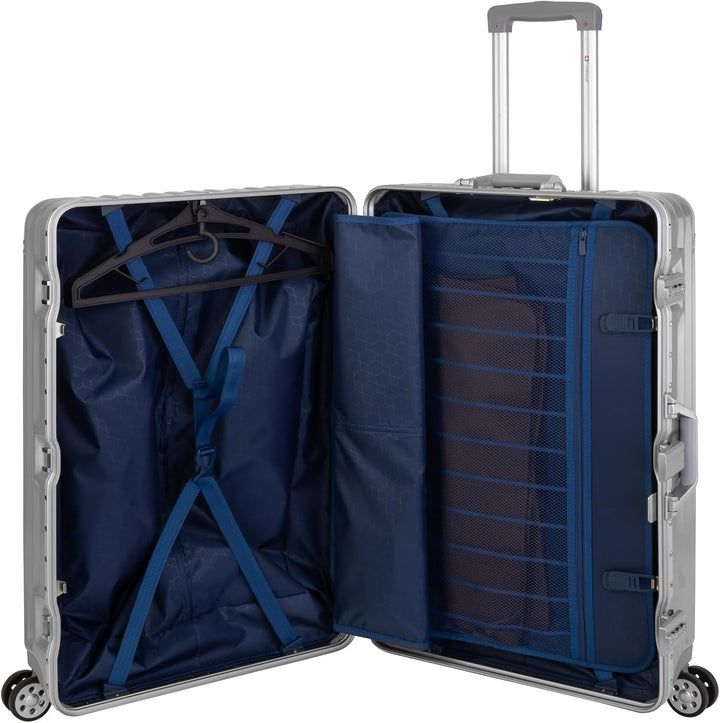Travelhouse London Koffer Silber S-55cm, L-55cm · 2er-Set · Alu-Rahmen · Polykarbonat Hartschale · H