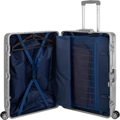 Travelhouse London Koffer Silber L-75cm · Alu-Rahmen · Polykarbonat Hartschale · Trolley Reisekoffer