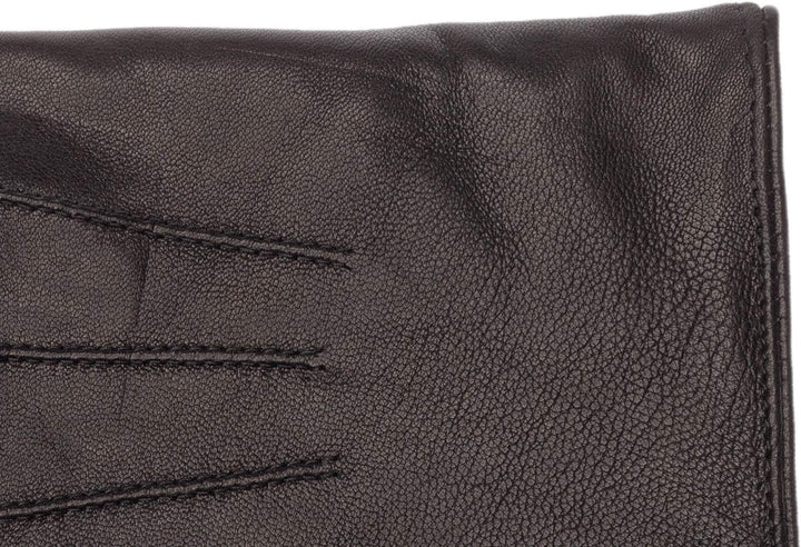 EEM Herren Lederhandschuhe, weiches italienisches Leder, Touchfunktion, Fleecefutter L Schwarz, L Sc