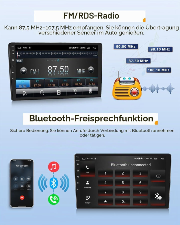 [2G+64G] CAMECHO Android 13 Autoradio für Mercedes Benz Vito 3 W447 (2014-2020) mit Carplay Android