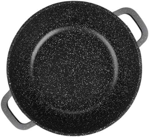 GOLDMANN Kochtopf 24 CM (4.5L) aus Aluminiumguss mit Glasdeckel, Keramik-Marmor Antihaftbeschichtung