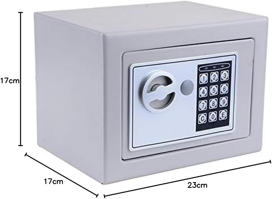 Nictemaw Digital Elektronischer Safe Tresor Möbeltresor Elektronikschloss mit Schlüssel, Grau