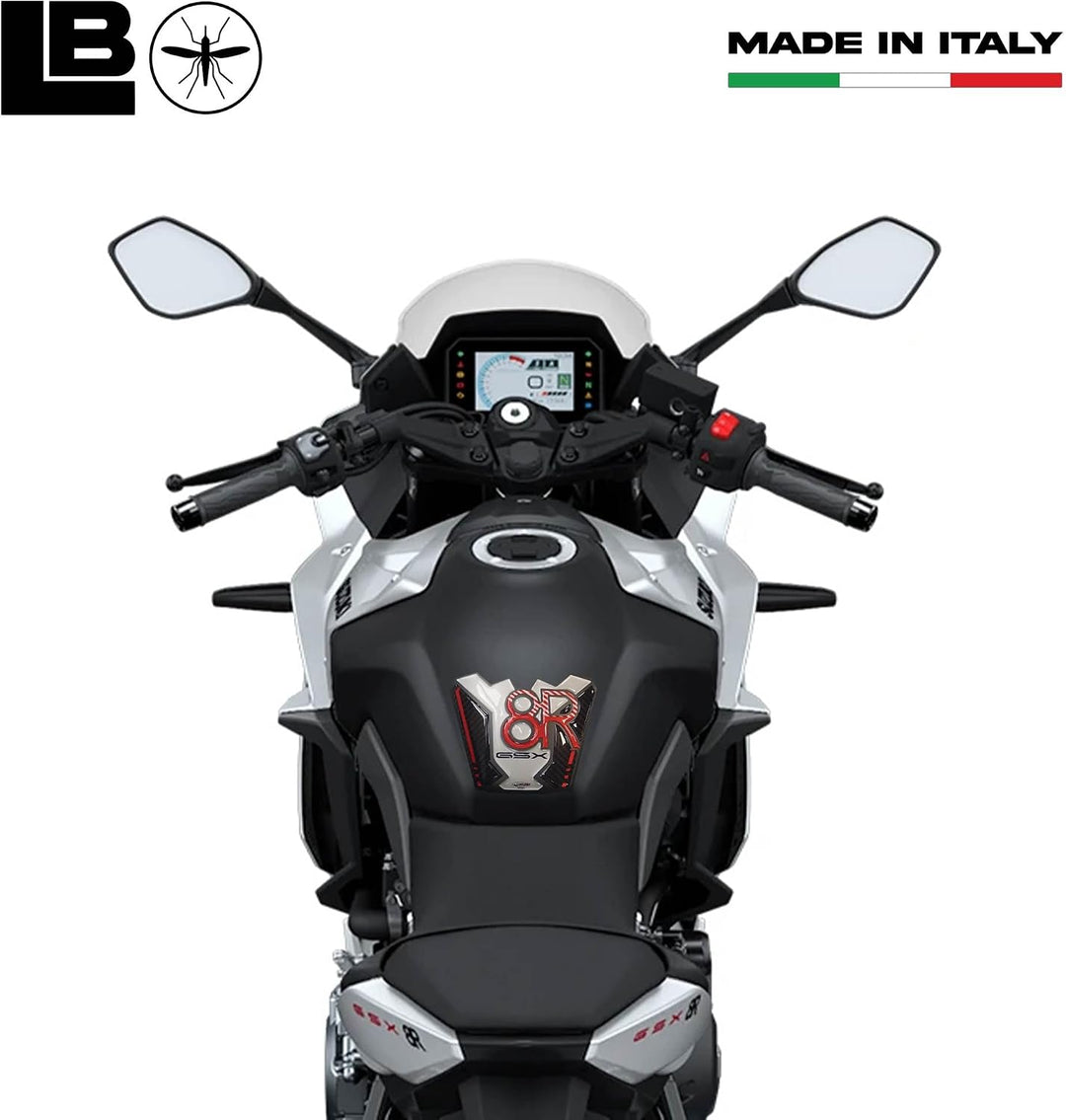LABELBIKE 3D Aufkleber Motorrad Tankpad kompatibel mit Suzuki | GSX-8R, Harzschutz, Kratzfestigkeit,