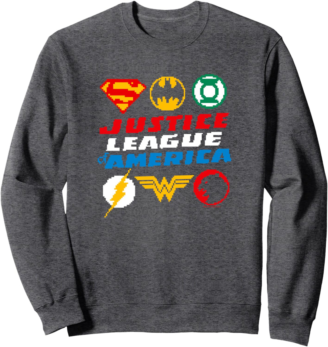 Justice League Pixel Logos Sweatshirt