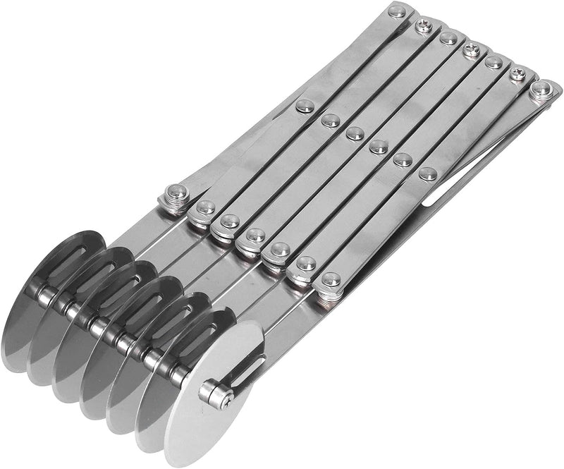 Teigroller, einstellbarer zeitsparender Edelstahl-Gebäckschneider für die Küche(Sieben Rundmesser)