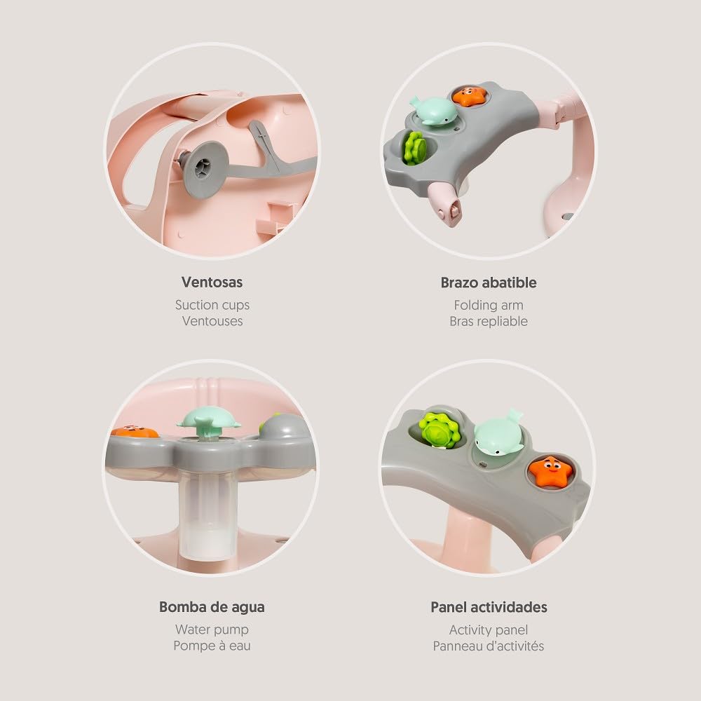 Interbaby - Badewannensitz Baby | Anti-Rutsch-Saugnapf-Befestigung | Bequemer, Sicherer, Ergonomisch