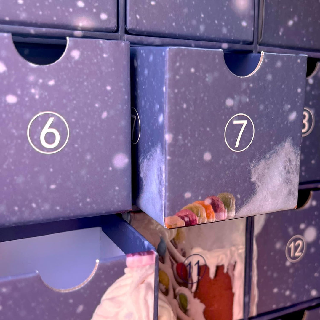 Adventskalender zum selbst Befüllen mit 24 Schubladen-Boxen, DIY-Weihnachtskalender Bastelset (Zahle