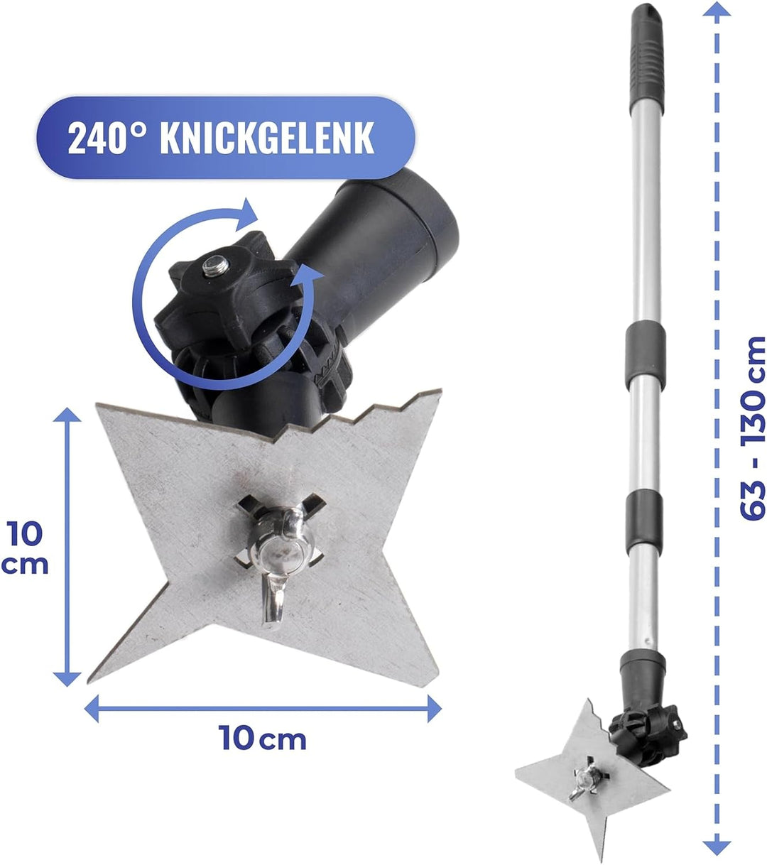 Maximex 4-Zack Fugenkratzer mit Teleskopstiel für Garten, Hof und Einfahrt Silber matt