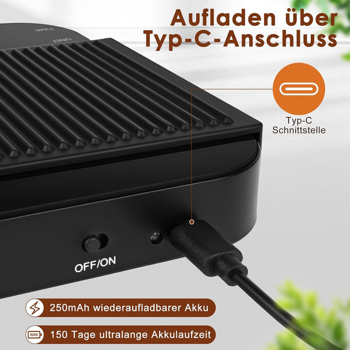 Espresso Waage Mit Timer, 3kg/0,1g Tragbare Digitale Feinwaage Kaffee, USB Wiederaufladbare Espresso