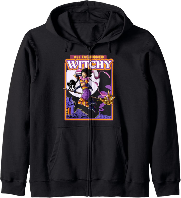 All Fashioned Witchy Girl und schwarze Katze Witchcraft Kapuzenjacke