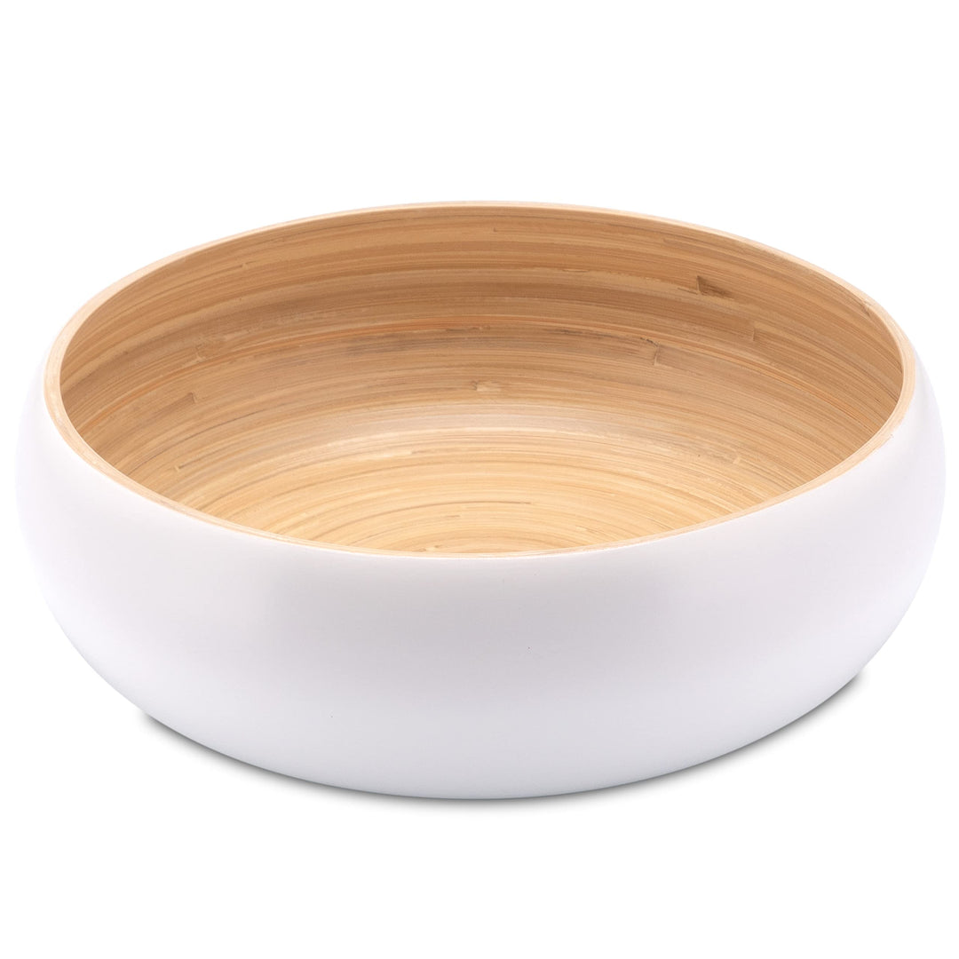 Decorasian Bambusschale gross und rund – Chips Schale bzw. Bowl - Obstschale Bambus hochwertig seide
