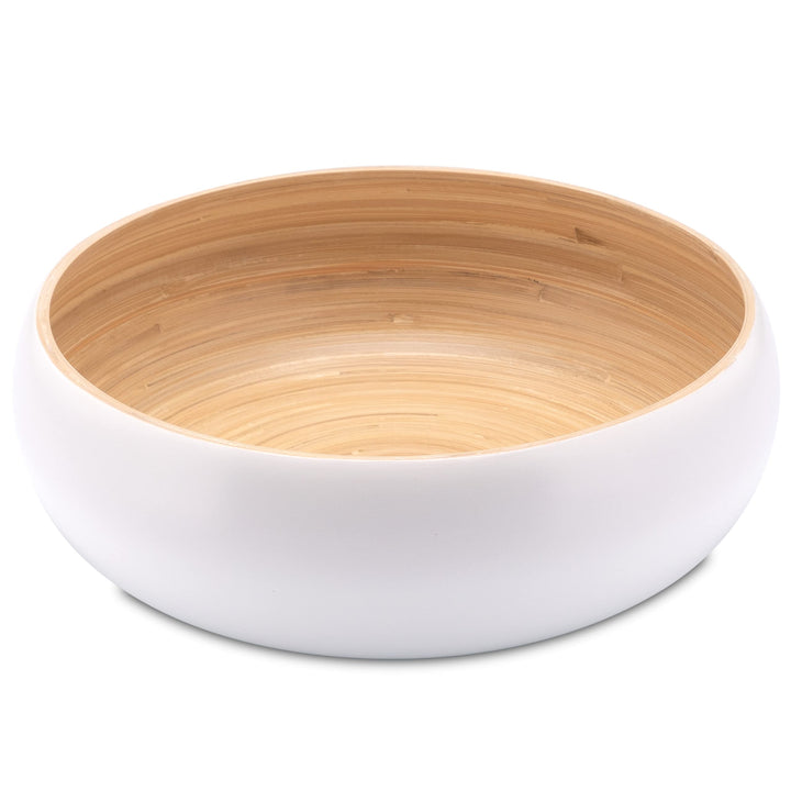 Decorasian Bambusschale gross und rund – Chips Schale bzw. Bowl - Obstschale Bambus hochwertig seide