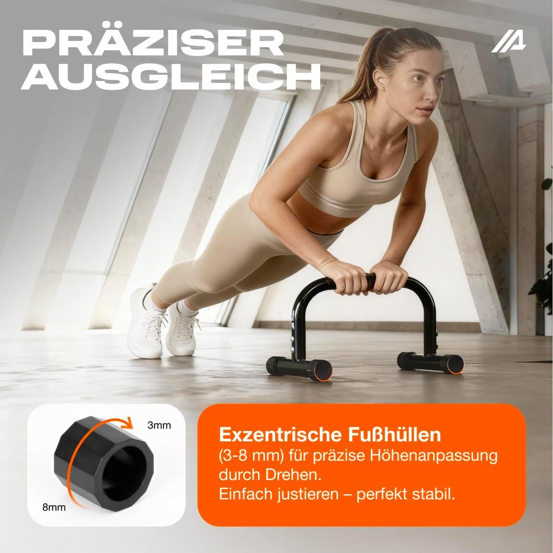 Parex Parallettes aus Stahl, gelenkschonende & rutschfeste Liegestützgriffe, Calisthenics Equipment